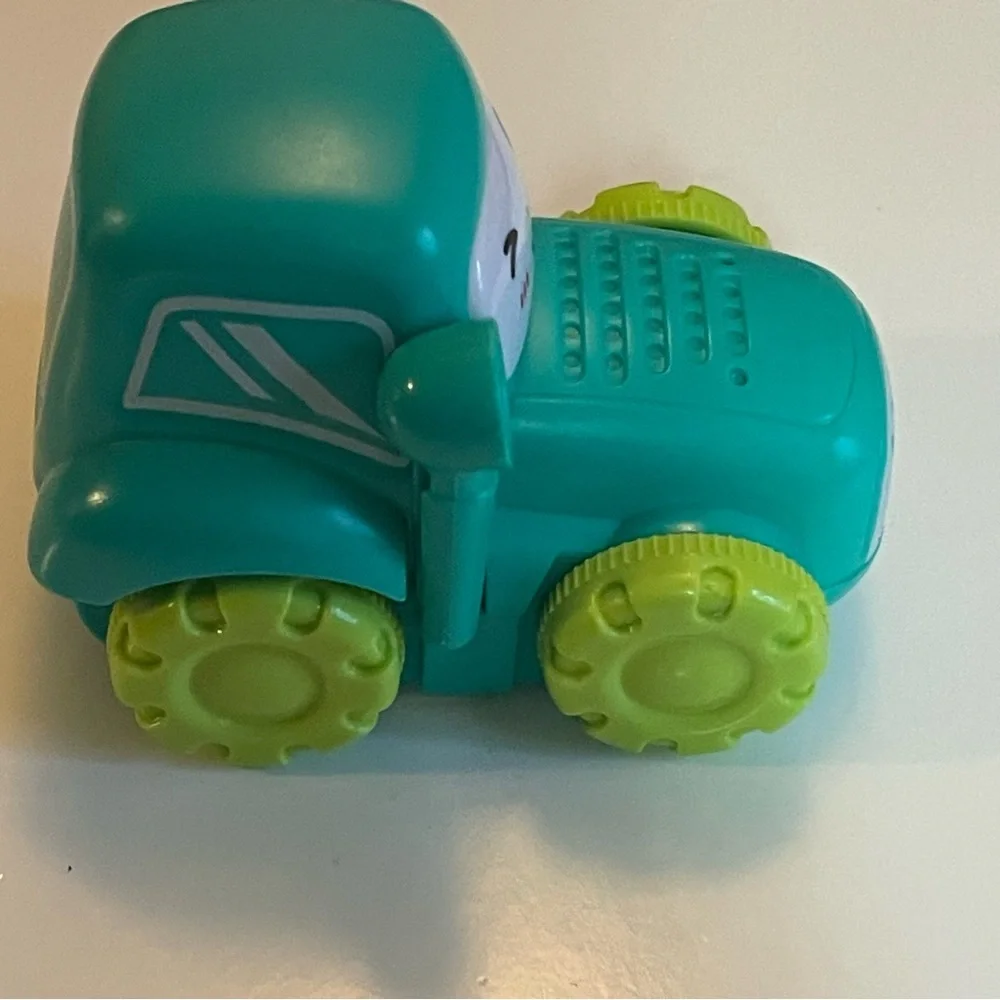 Winking Face Turquoise and Lime Green Toy Car